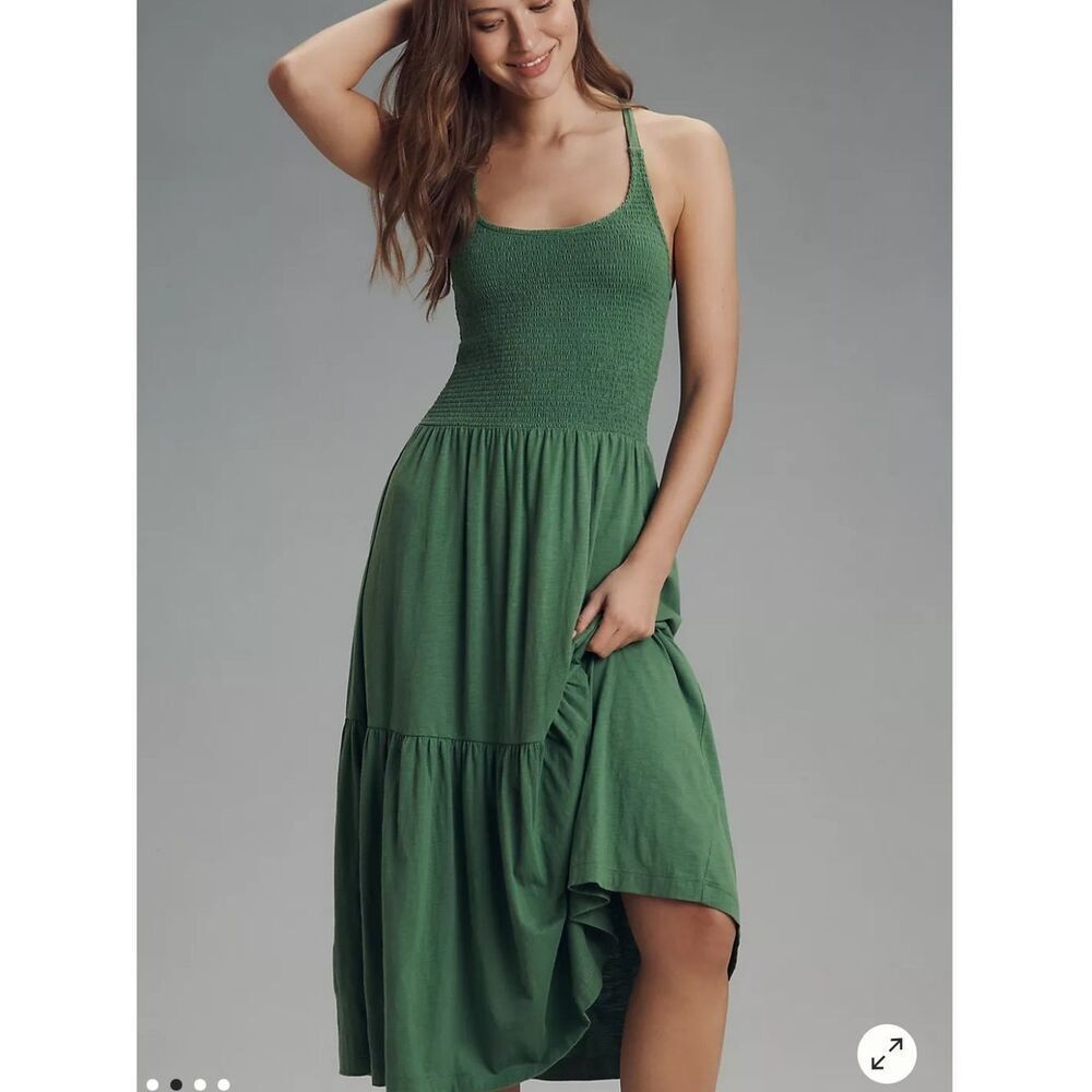 New Anthropologie Penelope Smocked Maxi Dress Tiered Sundress M